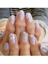 グロスパープルグラデ+桜+ラメ