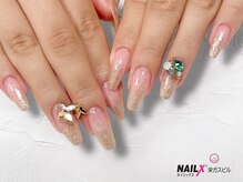 ネイリックス 栄ガスビル(NAILX)/ラメグラデ×スカルプ長さ出し