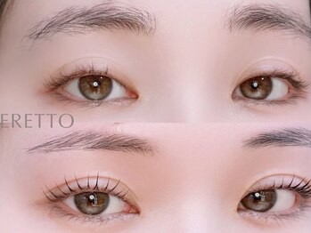 エレット 渋谷店(ERETTO)の写真/眉毛×まつパのセットで垢抜け顔。WAX脱毛で、自分に似合う理想の眉ラインへ