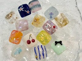 【フットネイル】親指アート