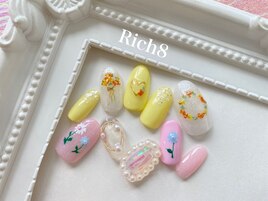 パステルフラワーネイルサンプル