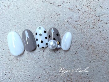 ヴィガー アンド ルックス 白金 目黒(Vigor&Looks)/ドット　パール　ポイントネイル