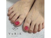 ヴリエ 小作店(VURIE)/ピンク×水面ネイル