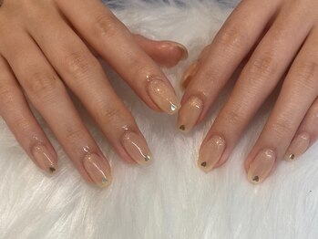 ビュー バイ ネオリーブ 用賀店(beau'r by neolive)/ベージュ×ラメネイル n