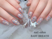 ベイビーブレス(BABY BREATH)/持ち込み☆チェックネイル