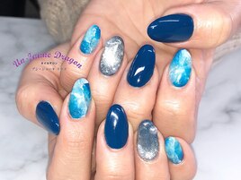 【自爪ネイル】ブルーネイル