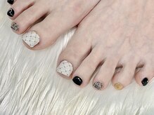 ヒールネイル(heal nail)/foot ギルティグ×ツイード柄～