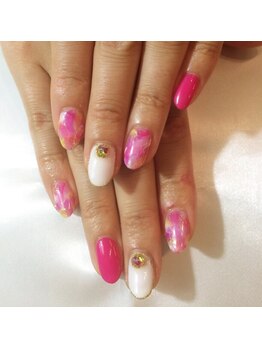 ネイルサロン ドレリッチ 大宮店(drerich)/ウェーブタイダイピンク