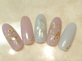 ワイヤー＋押し花ネイル☆