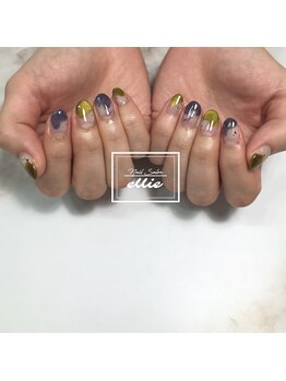 エリー(ellie)/ハロウィン塗りかけネイル