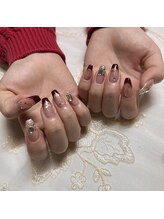 アーブル(Arbre)/チークネイル×赤フレンチ