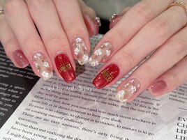 大人ニュアンスフラワーネイル