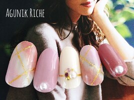 【チェック柄ネイル】