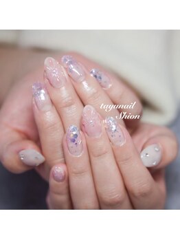 たゆ ネイル(たゆnail)/キラキラぷっくりフラワーネイル