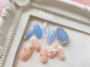 ネイルアンドまつげエクステ リッチエイト 原宿店(Rich8)/リボンや蝶々ネイルサンプル