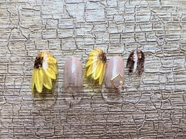 7月定額　ひまわりネイル
