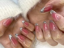 ジェルネイルステラ(gel nail Stella)/チークガラスフレンチ