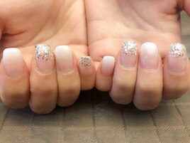 ホワイトグラデ×ラメグラデ