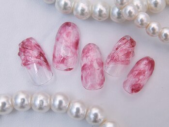 ティアリーネイル コレットマーレ店(Tiary Nail)/クリアデザイン　タイダイ柄　