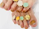 ラメデザインフットネイル