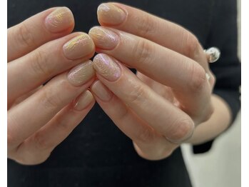 ハンドワークネイル(handworknail)/さりげない凹凸煌めきデザイン