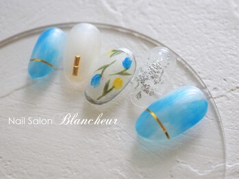 ネイルサロン ブランシュール(Nail Salon Blancheur)/さわやかブルーのチューリップ