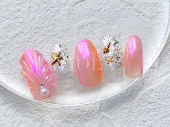 ヴィオラ(VIOLA)/オーロラアート/夏ネイル