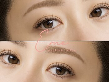 エメ(eme)の写真/お客様に応じた似合わせデザインで速旬顔を実現！憧れのナチュラル韓国風な目元を手に入れたい方◎