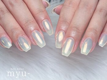 ミュー 表参道(myu-)/オーロラミラーネイル