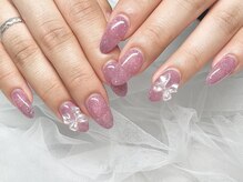 ジェミニ(Gemini)/春ネイル/フラッシュ/リボン