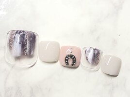 ニュアンスカラー×パーツアート