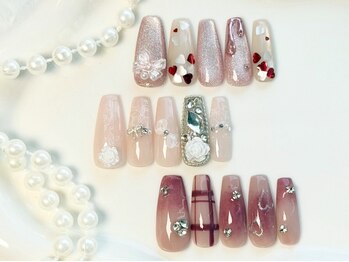 リッシュ ドゥ(RICHE deux)の写真/口コミ高評価!ちゅるんと王道ワンホンネイル・ハートネイル・リボンネイルも★パラジェル+Art2本付¥8000♪