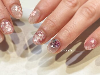 ネイルサロン イントゥ(into_)/桜アート マグネット ビジュー