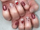 バレンタインネイル