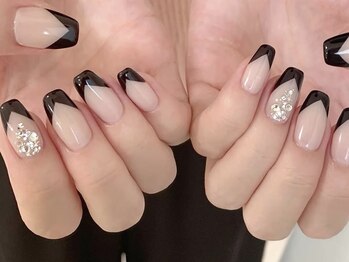 ランネイル 名古屋伏見(RANnail)/黒フレンチネイル