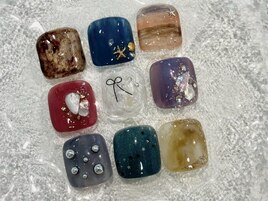 【フットネイル】親指アート