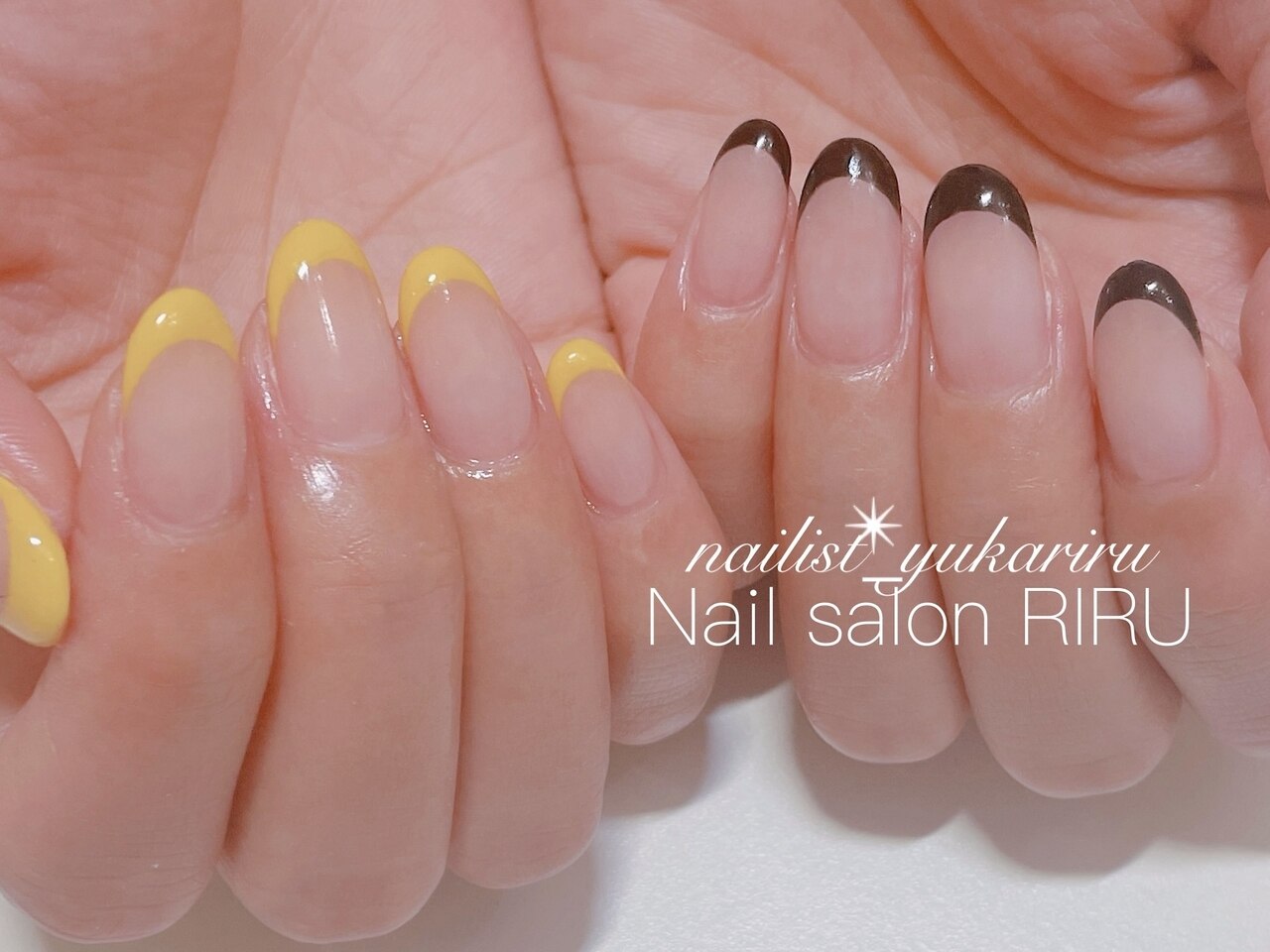 パステルイエロー　ネイルチップ　オーダー　ガラスフレンチ パステルイエロー ネイルチップ オーダー ガラスフレンチ