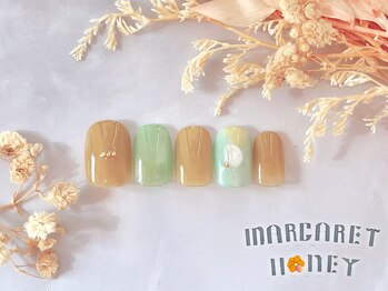 マーガレットハニー 本八幡/ぷっくりニュアンスパールネイル