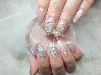 シュガーネイル(sugar nail)/オーロラ水滴ネイル