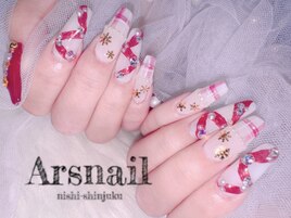 クリスマスチェックネイル