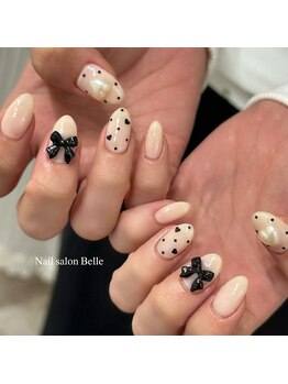 ドット×ハート×リボン