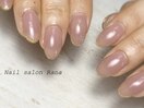 艶ネイルにラメラインを