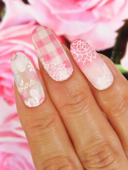 カラーズ 浜松店(colors)/ゆるふわガーリーネイル(^^)/