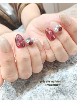 プライベート ネイルサロン マーマ(murmur)/赤べっこうネイル