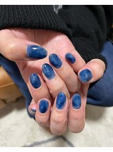 ユージューネイルルーム(UJU nail room)/ネイビーマーブル