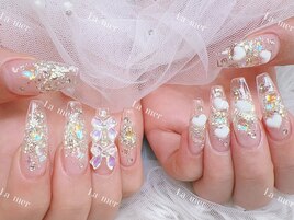 チップ長さだしキラキラネイル