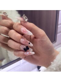 チークネイル×リボンパーツ