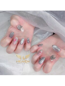 ヘブン ネイル 鶯谷(HEAVEN Nail)/シルバーメタリックネイル