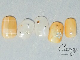 チェック/カフェラテ