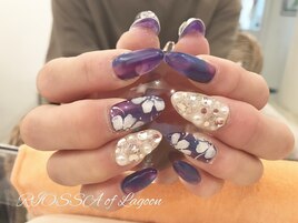 シフォンフラワーｘストーン